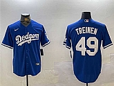 Men's Los Angeles Dodgers #49 Blake Treinen Royal Cool Base Stitched Jersey,baseball caps,new era cap wholesale,wholesale hats